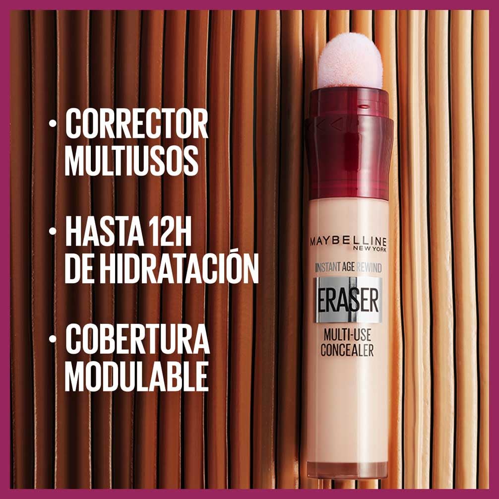 Maybelline New York, Corrector de Ojeras, Bolsas e Imperfecciones, Borrador Ojos, 00 Ivory, 6 ml