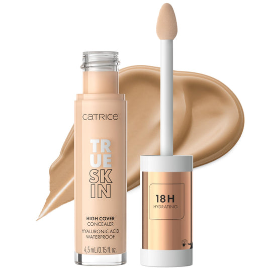 CATRICE True Skin High Cover Concealer 032 Neutral Biscuit – Alta cobertura e hidratación – Acabado natural y mate sin efecto máscara – Maquillaje vegano y resistente al agua – 4,5 ml