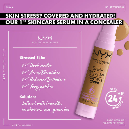 NYX Professional Makeup Bare With Me Serum Corrector, Natural, Cobertura Media, Vainilla, 9,6ml